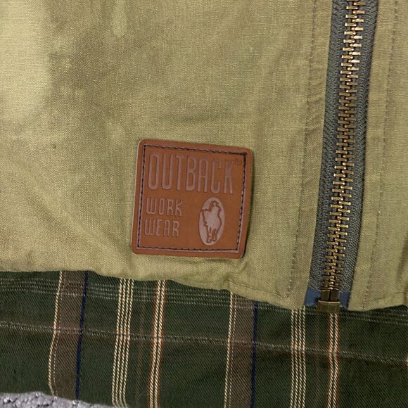 Outback Trading Company Sawbuck Oilskin Vest Men's XL Olive Green Waxed Canvas - Picture 5 of 14